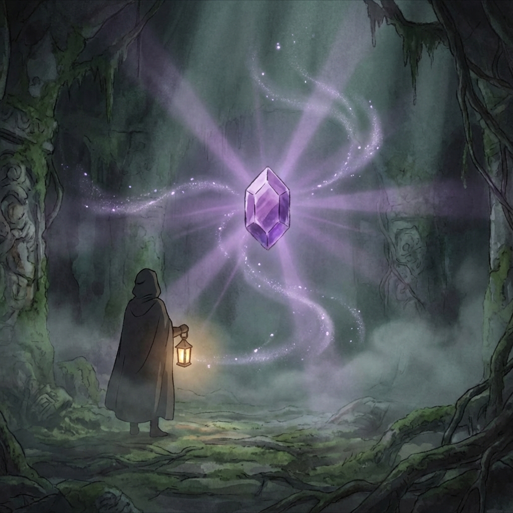 Lush green meadow inspired by Studio Ghibli